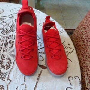 New Christian Louboutin Arpoador Red Suede Sock Sneakers CL Paris EU 41